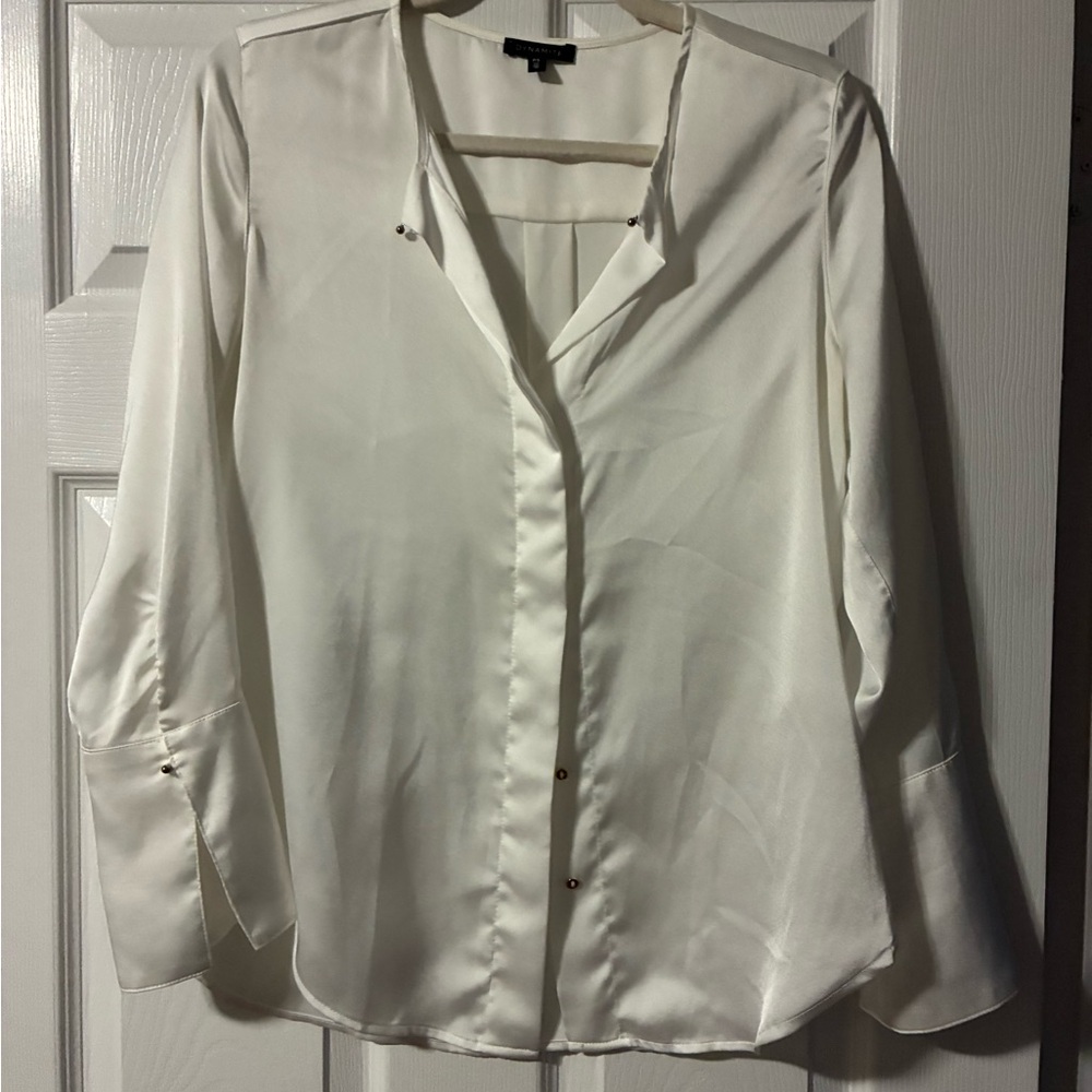 Elegant Satin White Blouse